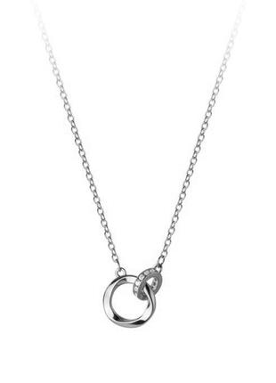Женская серебряная цепочка с двумя кольцами серебро