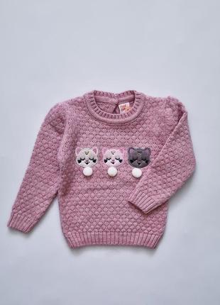 Рожевий светр на дівчинку котик