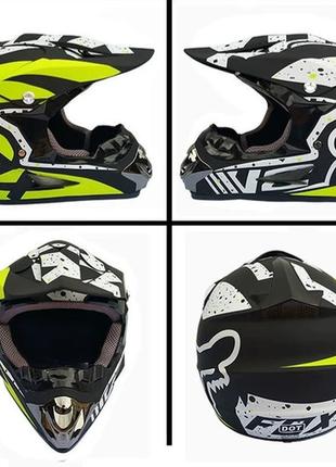 Мото шлем fox racing/мото шлем/эндуро шлем + очки