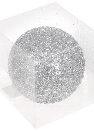Елочный шар 15см, цвет - серебро