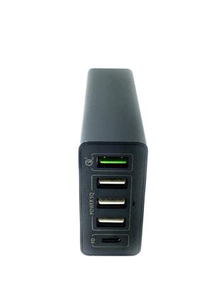 Мережевий зарядний пристрій для телефона KEDO 4 USB-порти та T...