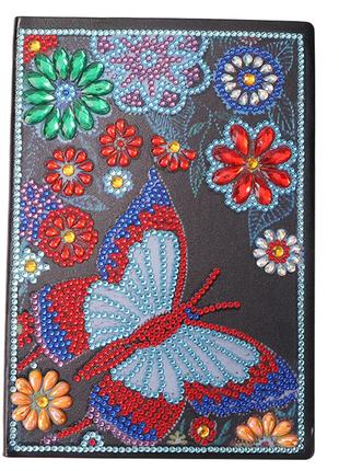 Блокнот с алмазной вышивки мозаики 5d " Бабочки на цветах " ма...