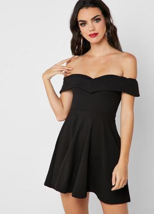 Гарна чорна сукня на плечі з спідницею сонце кльош/плаття/сарафан