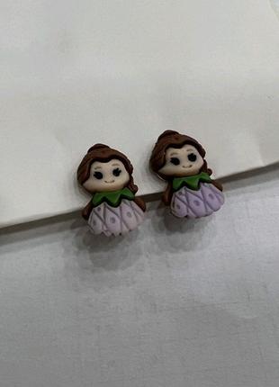 Детские клипсы серьги сережки (без прокола) для принцессы дево...
