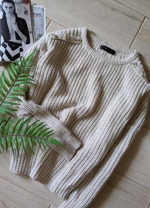 Стильный обьемный свитер крупной вязки m l