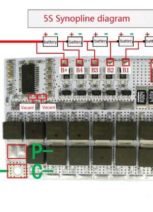 BMS 5S 100A 21V Плата Контроллер Li-Ion Заряд Разряда