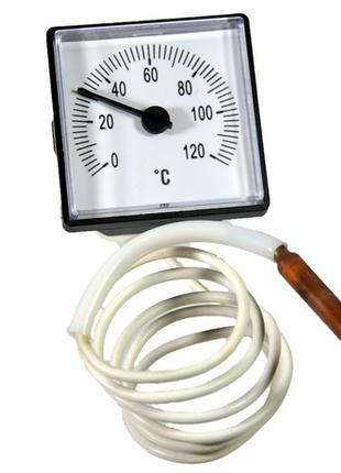 Термометр для котла 0-120°C 45х45mm с капиляром "SD Plus"