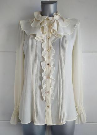 Блуза рубашка в винтажном стиле корейском с рюшами zara размер m