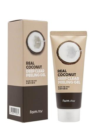 Пілінг-гель для обличчя farm stay real coconut deep clear peel...
