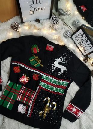 Свитер с колокольчиками, праздничный свитер, новогодний