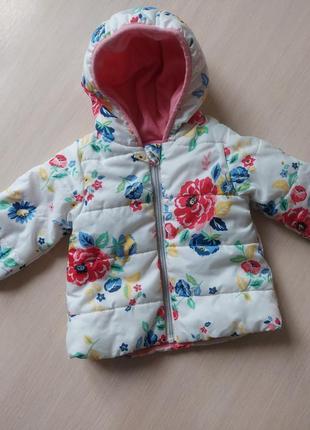 Дитяча утеплена куртка у квітковий принт nutmeg
