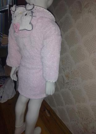 Теплий махровий дитячій халат з кітті розпродаж