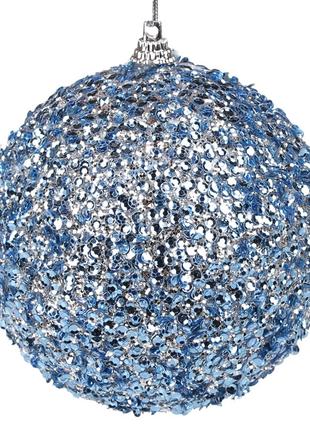 Елочный шар 10см, цвет - синий металлик