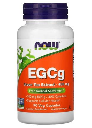 Натуральная добавка NOW EGCg Green Tea Extract 400 mg, 90 вега...