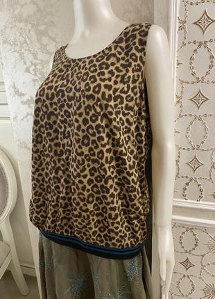 Натуральна блуза/блузка/топ в тигровий принт tom tailor