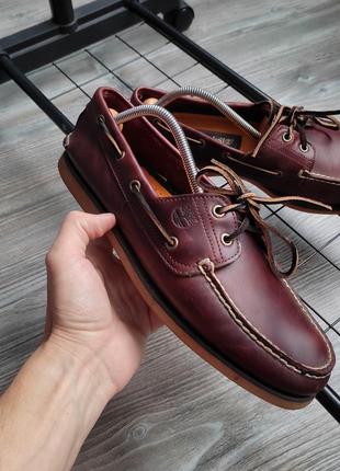Кожаные мужские туфли топсайдеры timberland top-siders