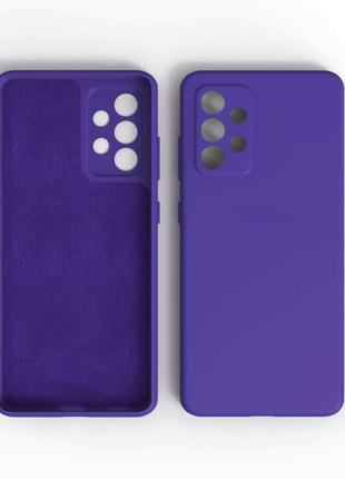 Силиконовый чехол для Samsung Galaxy A52 Фиолетовый микрофибра...
