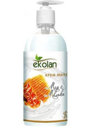 Уценка крем-мыло ekolan мед молоко 0,5 л с дозатором