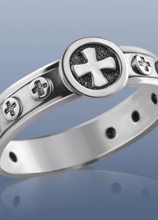 Серебряное кольцо с крестом без надписей