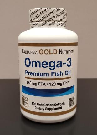California gold omega 3, рыбий жир омега 3 - 100 капсул / сша