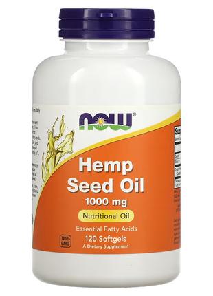 Натуральная добавка NOW Hemp Seed Oil 1000 mg, 120 капсул