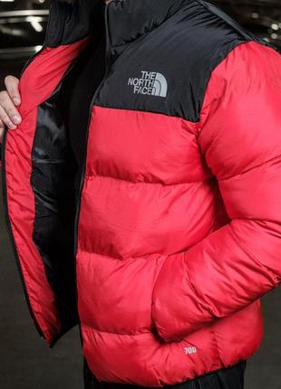 Зимова куртка пуховик червона тнф tnf the north face 700 унисекс