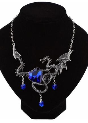 Кельтский дракон кулон сердце китайский дракон ожерелье