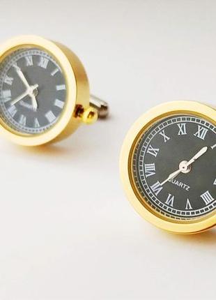 Quartz запонки часи годинник чорний циферблат на руку золоті з...