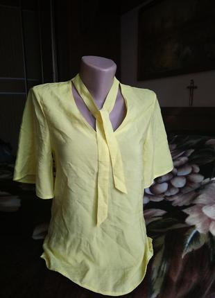 Яркая и привлекательная блуза лимонного цвета   (198)