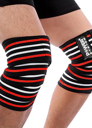 Бинти на коліна Power System PS-3700 Knee Wraps Red/Black (пара)