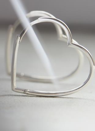 Сережки у вигляді серця з срібла -сережки-срібло-прикраси