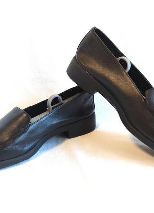 Мокасины женские кожаные черные shoe tailor (размер 37)