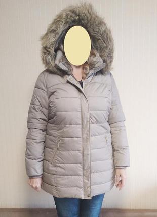 Куртка жіноча зимова стьобана плащівка бежева dorothy perkins