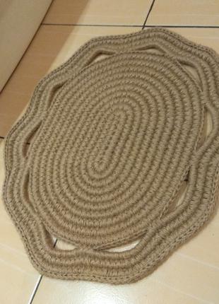 Джутовий килимок ручної роботи 50х60 см