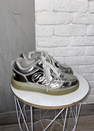 Роликові срібні кросовки heelys, 34р 21см