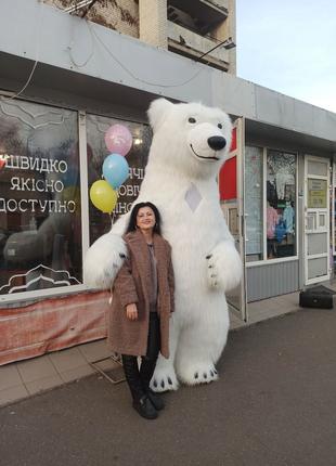 Білий Ведмедик аніматор привітання від 800 грн