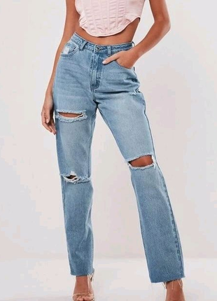 Жіночі рвані світлі джинси від бренду Missguided