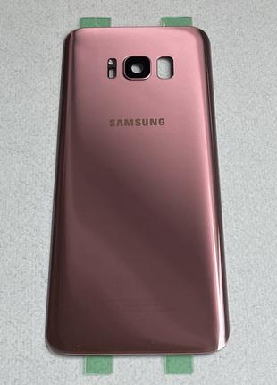 Задняя крышка для Galaxy S8 Rose Pink розового цвета со стекло...