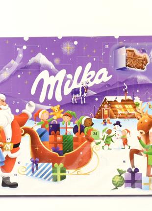 Адвентический календарь новогодний с молочным шоколадом Milka ...