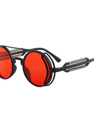 Сонцезахисні круглі іміджеві окуляри в стилі стімпанк, вінтаж