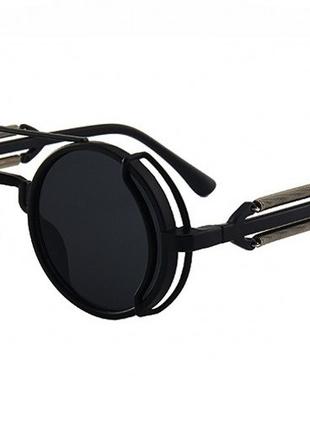 Солнцезащитные круглые имиджевые очки в стиле стимпанк, винтаж.
