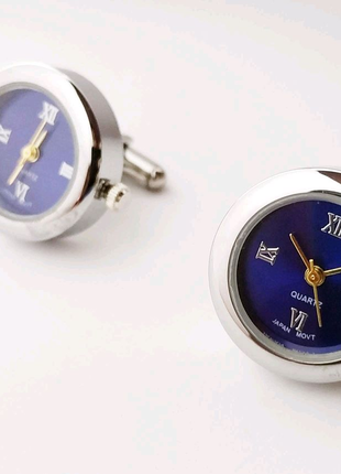 Срібні запонки часи фіолетовий циферблат годинник часы цыферблат