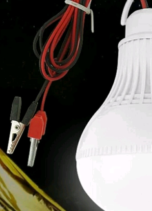 Лампа светодиодная LED 12 вольт 5 ватт с крокодилами
