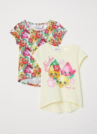 Комплект футболок h&m шопкинс, цена за комплект 2штуки