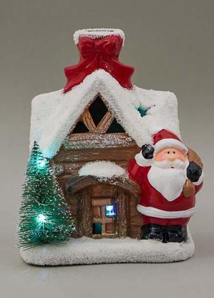 Фигурка новогодняя Elso Дед Мороз возле домика (008NK) ABC