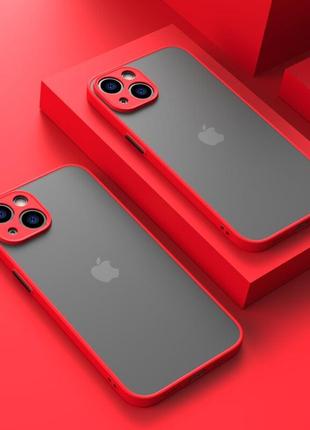 Противоударный матовый чехол для iPhone 14 Plus Красный