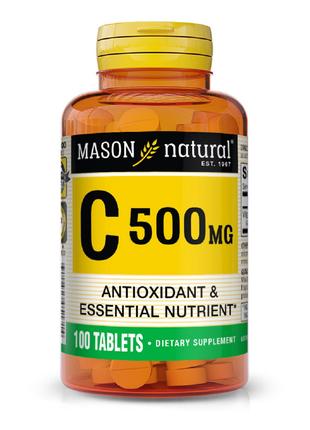 Витамин C 500мг, Vitamin C, Mason Natural, 100 таблеток