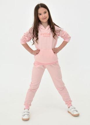 Розовый костюм для девочки двухнитка