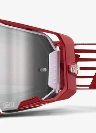 Окуляри 100% ARMEGA Goggle Oversized Deep Red - Flash Silver L...