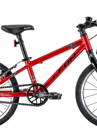 Велосипед 18" Leon GO Vbr 2022 (красный с черным), 100-120 см